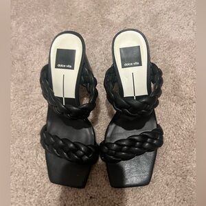 Dolce Vita Black Braided Mules